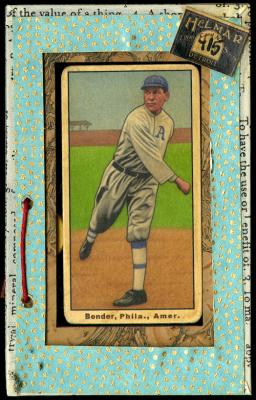 Picture, Helmar Brewing, T206-Helmar Card # 415, Chief BENDER (HOF), Throwing follow through, Philadelphia Athletics